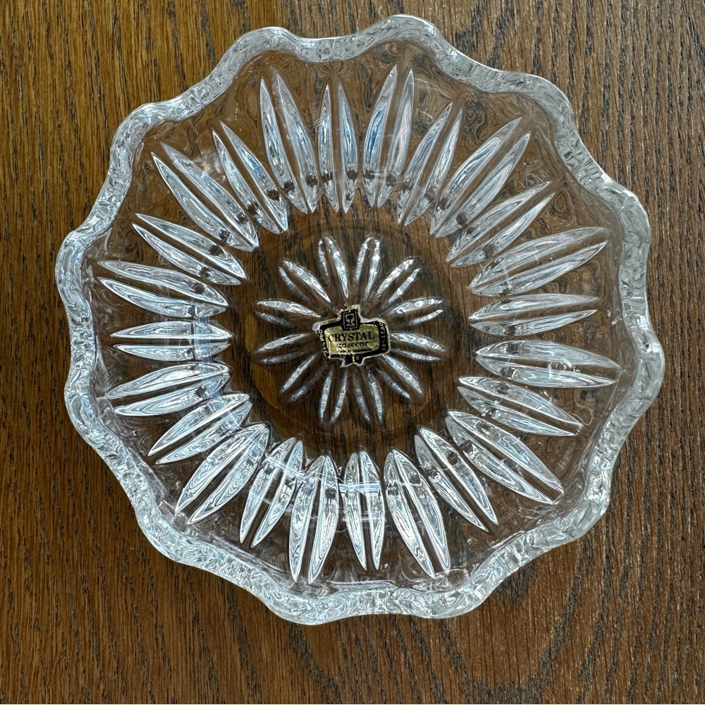 Zajecar Lead Crystal Trinket Votive Decorative Bowl Candy Dish Pair Vintage - Picture 7 of 11